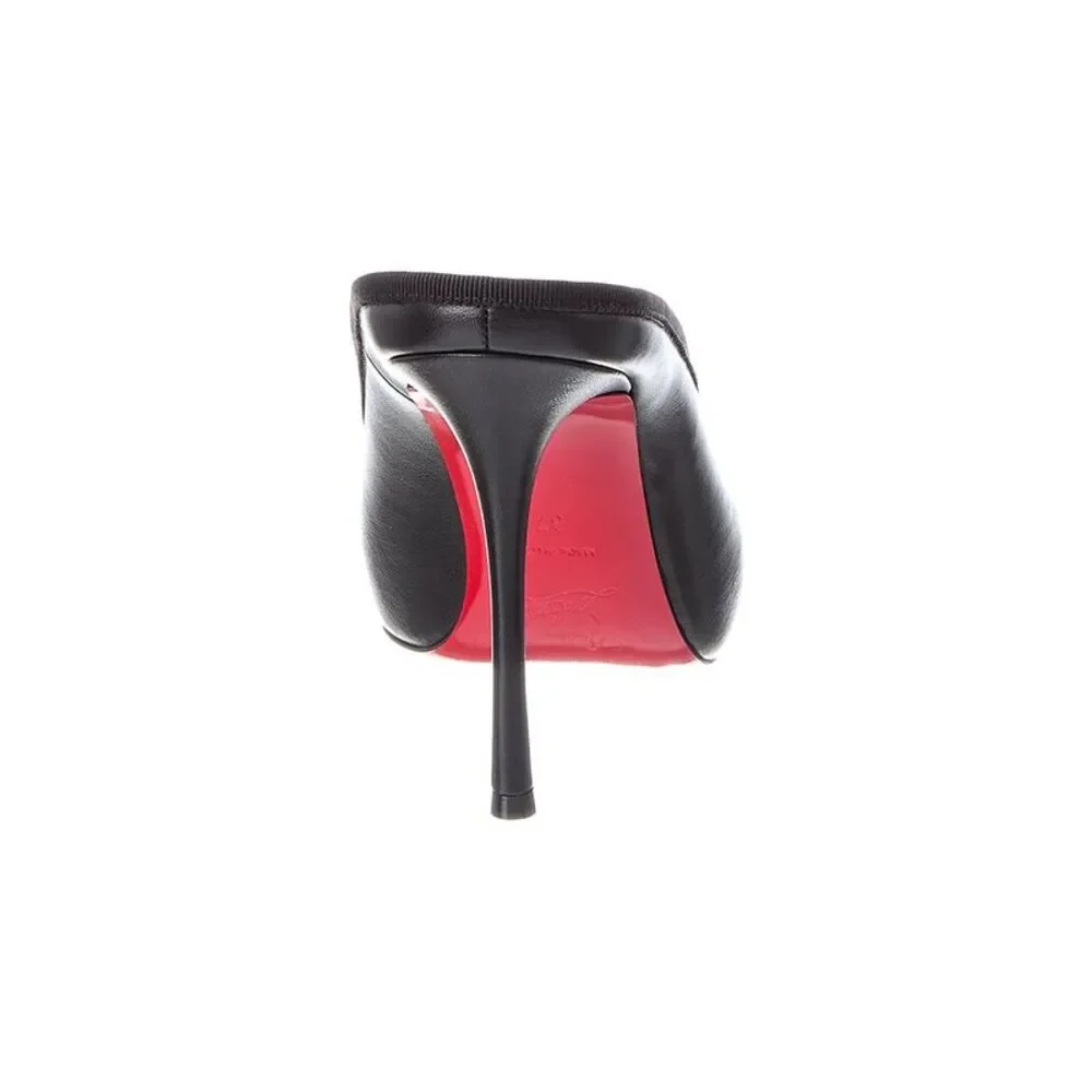 Christian Louboutin Cassia 100 Leather Mule, Black - Picture 3 of 5